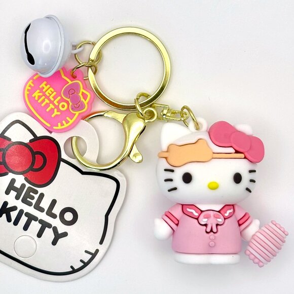 3 Styles Kawaii Sanrio Figural Hello Kitty Bag Charm Keychain Lobster Clasp New - Picture 5 of 8